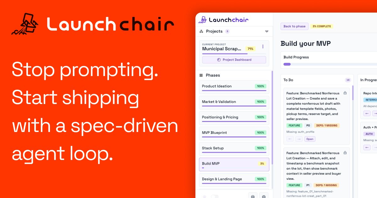 AI MVP Planner & Living Product Spec for AI Builders | LaunchChair